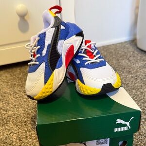 Puma Kids' Blue and Yellow Sneakers